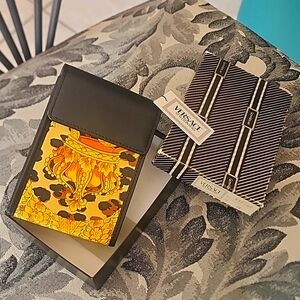 NWT Auth Versace Leather Baroque Accessory Case Bag. With original Box and tag.